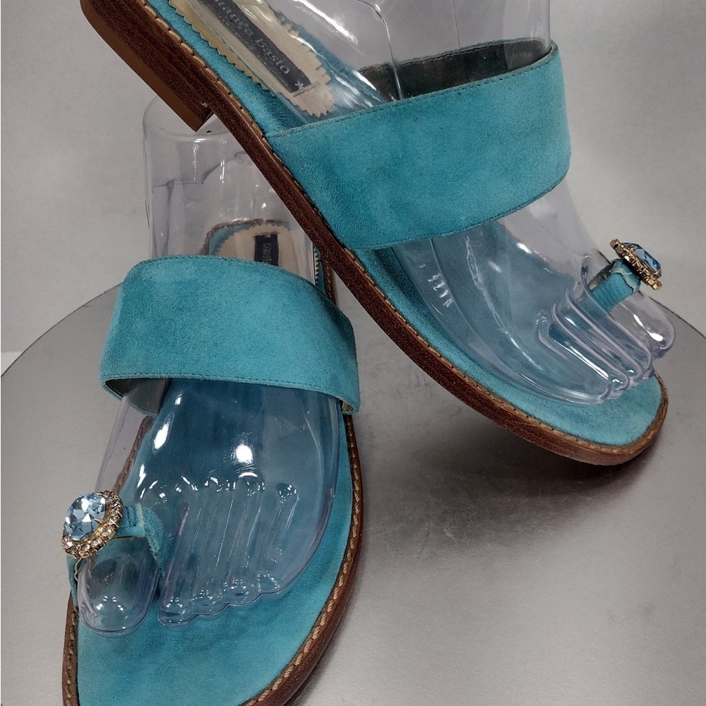 Constanca basto Elegant Blue Suede Women's size 7 pre owned Exellent condition - Picture 4 of 12